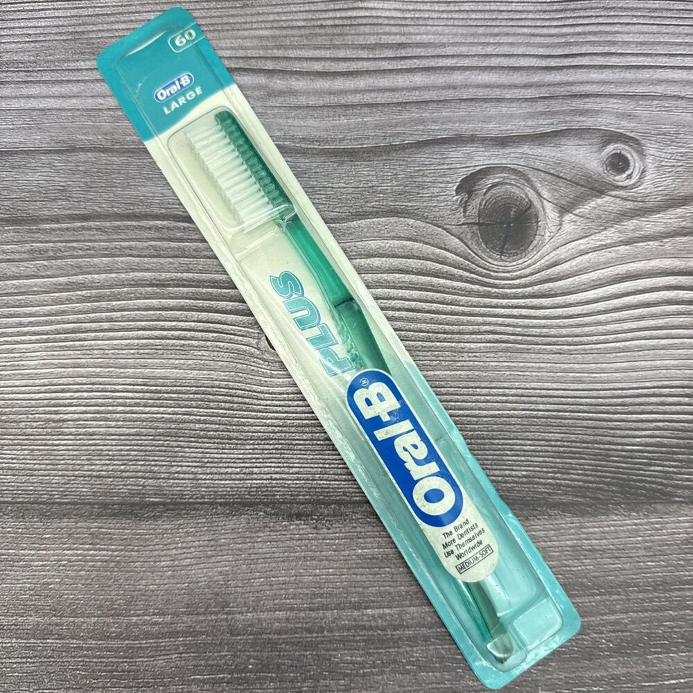 VTG Oral-B A-60 Plus Toothbrush 1999 Soft Large End-Round Bristles 4ROW 8in TALL
